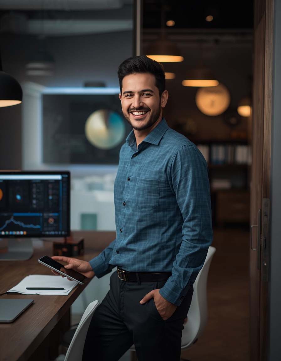 Gestor de tráfego profissional em ambiente de trabalho