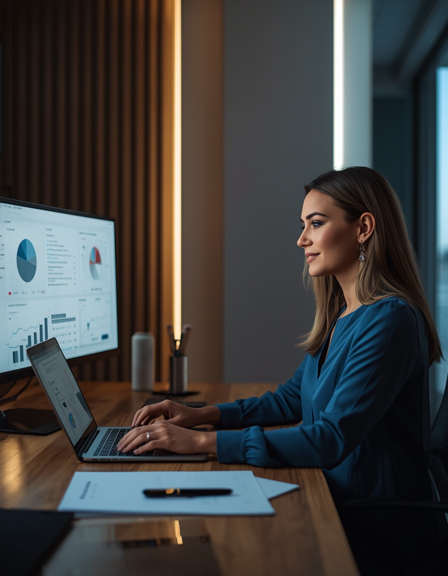 Afiliada e coprodutora digital em ambiente profissional